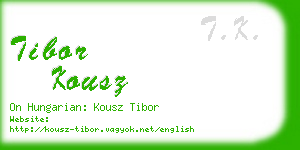 tibor kousz business card